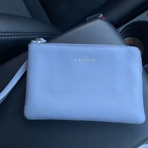 Blue coach wristlet
